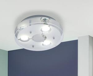 Plafoniera a 3 luci CROMO/SATIN-CLAR 'CABI'