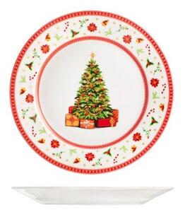 Set 12 piatti frutta Classy Xmas in porcellana decorata cm 20