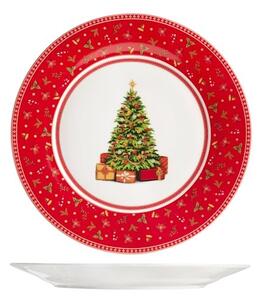 Set 12 piatti piani Classy Xmas in porcellana decorata cm 26,5