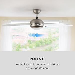 Klarstein Bolero ventilatore da soffitto 2 in 1 134cm lampada 55W telecomando bianco