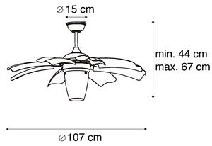 Ventilatore da soffitto di design in ottone con telecomando - Wings 42