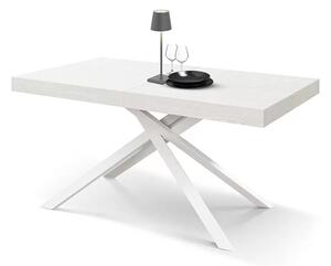 Tavolo moderno allungabile bianco frassino gambe bianche 140x90x74 160x90x74