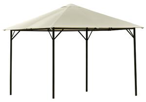 Outsunny Gazebo da Giardino 3x3m con Doppio Tettuccio Pieghevole e Struttura in Metallo, Bianco Crema|Aosom