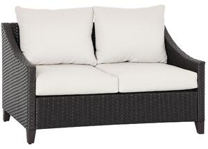 Outsunny Divano da Giardino 2 Posti in Rattan PE, Divano da Esterno con Cuscini Imbottiti e Piedini Regolabili, 132x70x74cm, Marrone|Aosom