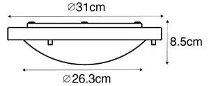 Plafoniera moderna bianca 31 cm IP44 - Yuma