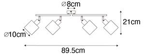 Plafoniera moderna nera 89,5 cm 4 luci orientabili - HETTA
