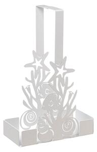 Arti e Mestieri Porta bicchieri moderno a tema marino con coralli e pesci Nettuno Metallo Bianco Marmo