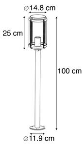 Lampada da esterno design in piedi nera 100 cm IP44 - Schiedam