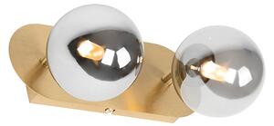 Spot oro a 2 luci orientabile con vetro fumé - ATHENS