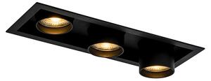 Faretto da incasso moderno nero orientabile 3 luci - ROOF