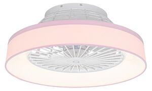 Ventilatore da soffitto rosa con LED con telecomando - Emily
