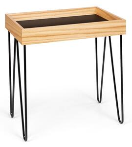 Besoa Little Lyon tavolino da caffe melamina/MDF con impiallacciatura in legno di quercia telaio d'acciaio nero