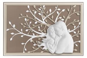 Bongelli Preziosi Quadro moderno in legno con la famiglia abbracciata in diverse colorazioni Nocciola Capezzali con Sacra Famiglia,Capezzali Moderni