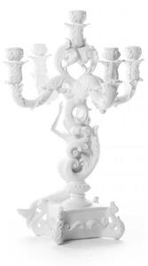 Seletti Candeliere da tavolo con 5 bracci dal design moderno Burlesque Resina Bianco