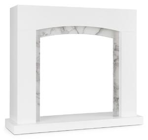 Klarstein Studio Frame II - Alloggiamento per camino, MDF, decorazione in marmo