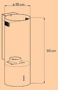 Klarstein Cappa aspirante da cucina Barella 35 x 93 cm (O x H) ricircolo 557 m3/h LED filtro a carboni attivi