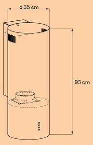 Klarstein Cappa aspirante da cucina Barella 35 x 93 cm (O x H) ricircolo 557 m3/h LED filtro a carboni attivi