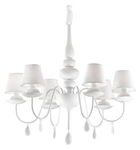 Ideal Lux - Lampadario a sospensione con catena BLANCHE 6xE14/40W/230V diametro 75 cm bianco