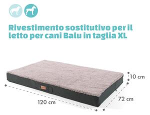 Brunolie Balu XL, Rivestimento di Ricambio per Lettino per Cani | Lavabile | Antiscivolo | Traspirante | Taglia XL (120x10x72 cm)
