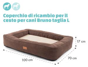 Brunolie Bruno, Rivestimento di Ricambio per Lettino per Cani | Lavabile | Antiscivolo | Traspirante | Taglia L (100x17x70 cm)