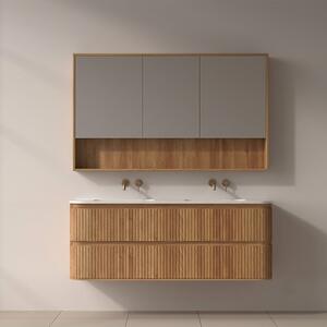 Mobile bagno 140 cannettato con lavabo solid stone | KAM-NORTH-140 - KAMALU