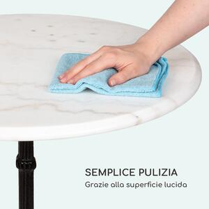 Blumfeldt Patras - Tavolino da bistro, piano in marmo, O60 cm, base d'appoggio in ghisa