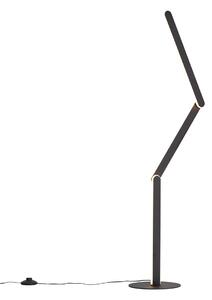 Lampada da terra di design nera con LED dimmerabile a 3 livelli - Gate