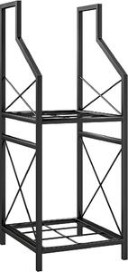 VivaGarden Portalegna a 2 Livelli in Metallo con Base Rialzata 34x30x80 cm colore Nero - W745BK