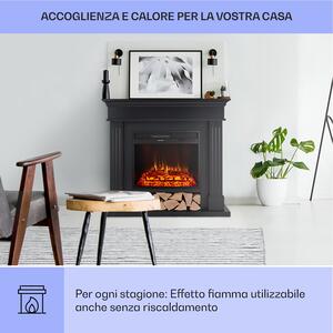 Klarstein Las Pilas - Camino elettrico, ventola riscaldante, 900/1800 W, timer settimanale, telecomando
