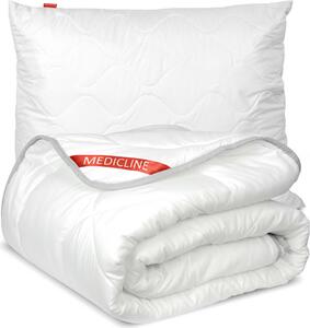Coperta antiallergica per tutte le stagioni 160x200 cm + cuscino terapeutico 70x80 cm - microfibra, bianco
