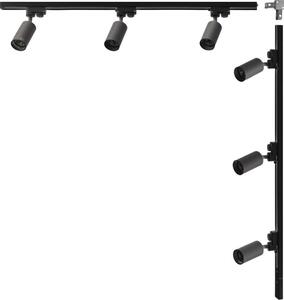 Kit L sbarra 1x1m con faretti neri monofase 3562 Zuma Line