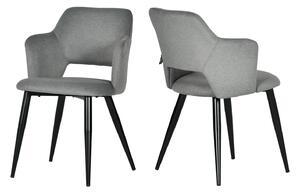 Meubles Cosy Set da 2 sedie da pranzo in stile scandinavo con braccioli, tessuto ecologico e seduta imbottita Grigio - AKANJI CC
