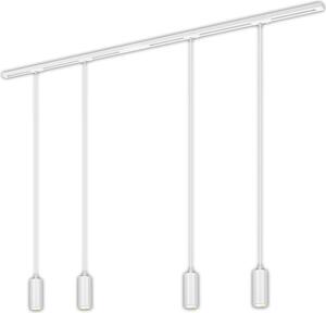 Sistema a binario Briloner Rail, set completo, 4x LED a sospensione, dimmerabili, alimentazione, bianco, 1,5 m