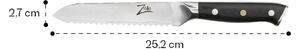 Zelite Infinity by Klarstein Alpha-Royal Japanese Serie - Coltello multiuso da 5,5", seghettato, acciaio damascato