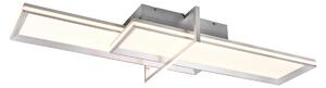 Grande lampada da soffitto a LED CHARLESTON, rettangolare, larghezza 103 cm, argento