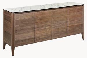 Credenza in legno con piano effetto marmo Vesuvio