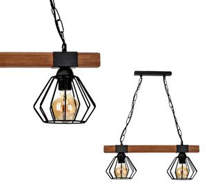 Ulf lampada a sospensione nero/legno 2Xe27