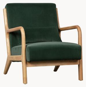 Poltrona imbottita in velluto con struttura in legno Mark