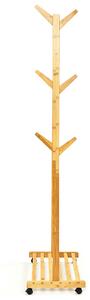 Blumfeldt Guardaroba con ripiano, appendiabiti, 57,5 x 173 cm, design asimmetrico, bambu