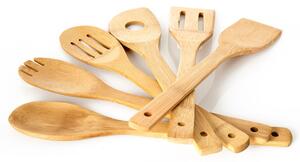 Klarstein Accessori da cucina, mestoli e spatole, set da 6 pezzi, in bambu sostenibile