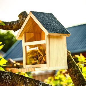 Blumfeldt Mangiatoia per scoiattoli tetto a due falde legno di pino catramato non trattato