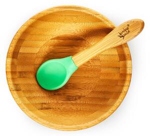 Klarstein Servizio da tavola per bambini con ciotola e cucchiaio di bambu 400 ml incl. ventosa O: 13,7 cm