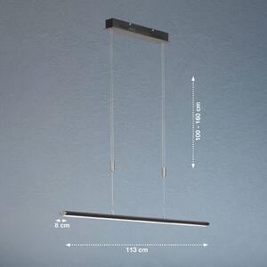 FISCHER & HONSEL Lampada a sospensione Beat LED, nero/nichel, lunghezza 113 cm