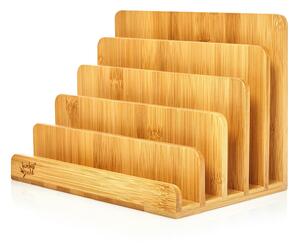 Blumfeldt Raccoglitore per lettere con 5 scomparti DIN A4 25x17,5x16cm orizzontale o verticale bambu