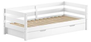 Letto da bambini estraibile bianco in pino massiccio con rete inclusa 90x200 cm Margrit – Vipack