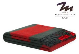Plaid in pura lana vergine con frange di MARZOTTO Art. LAVAREDO Var. 05 VERDE - cm 130x170