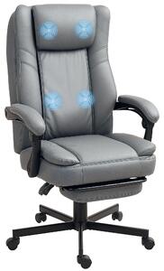 Sedia da ufficio HOMCOM con funzione massaggio, sedia da scrivania ergonomica grigia
