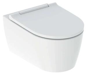 Geberit ONE - WC sospeso con copriwater SoftClose, TurboFlush, KeraTect, bianco opaco/cromo lucido 500.202.JT.1