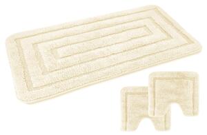 Set 3 pezzi tappeti bagno con antiscivolo EMMEVI Comera Art. FOUR (A) BEIGE 55*110 + 2 gw