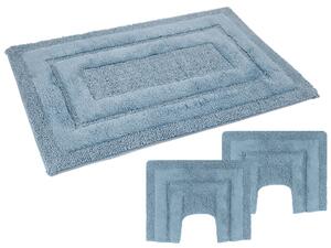 Set 3 pezzi di tappeti bagno PHP in puro cotone con antiscivolo Geco Grip Art. SIRIO Col. MEDITERRANEO